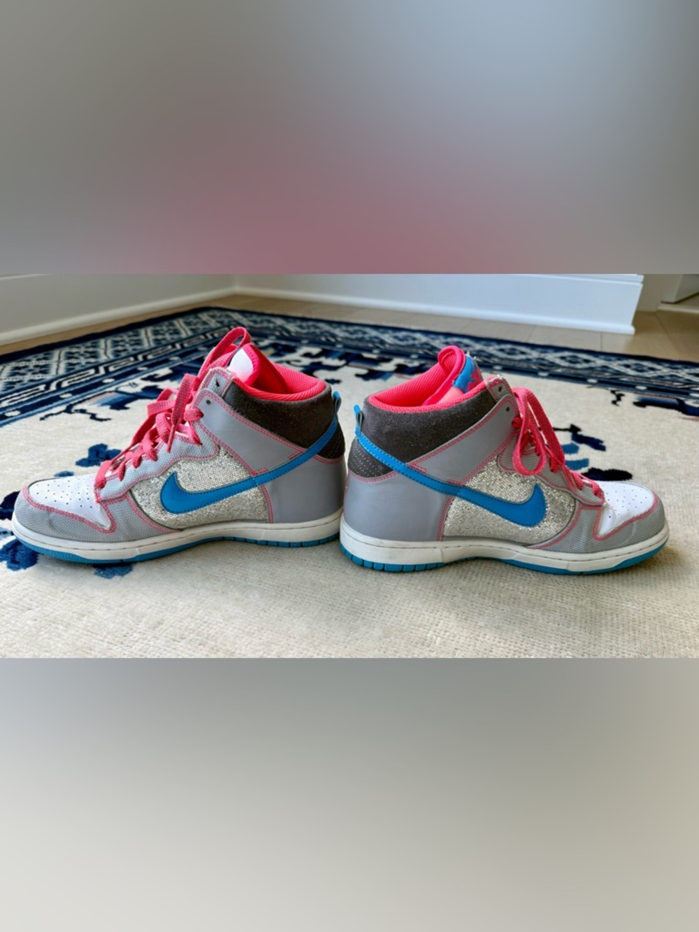 Nike Dunk High 6.0 Premium Womens 10  Grey Sequin Glitter ~ 2011